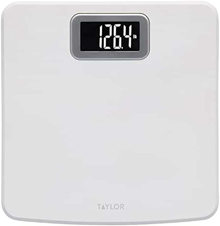 Taylor Precision Products Capacity Digital Bathroom Scale, White, 400 lb - Image 1