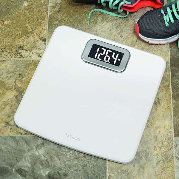 Taylor Precision Products Capacity Digital Bathroom Scale, White, 400 lb - Image 2