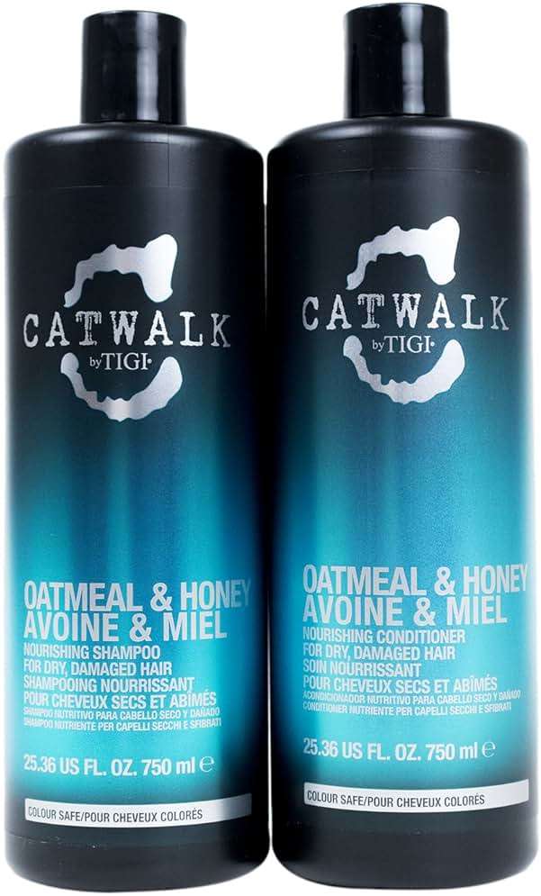 TIGI Catwalk Shampoo and Conditioner, Oatmeal & Honey, 25.36 Oz With Pumps - Image 1