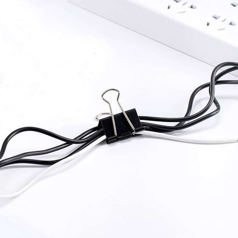 Amazon Basics Sturdy Binder Clips, Office Supplies, Small 0.75 in, Document Organizing, School Supplies, Black, 144 Count - Image 8
