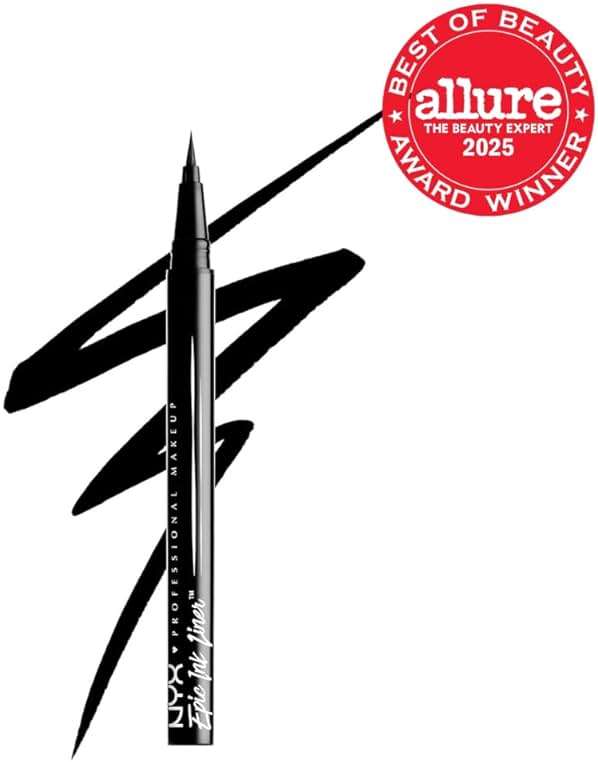 NYX PROFESSIONAL MAKEUP Epic Ink Liner, Waterproof Liquid Eyeliner - Black, Vegan Formula - Image 2
