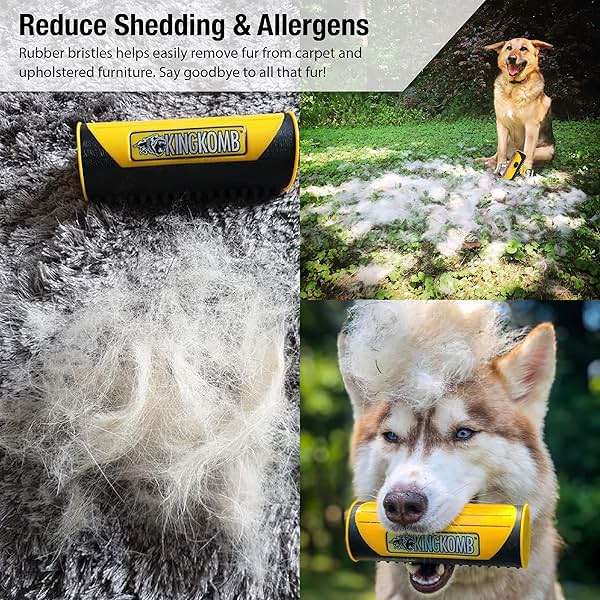 King Kanine Deshedding Dog Brush - Self Cleaning Deshedding Brush for Cats Dogs and Horses - Pet Comb for Grooming and Removing Loose Hair - Designed for Short to Medium Coats of All Stages - Image 5
