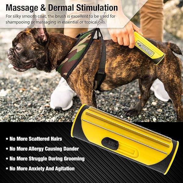 King Kanine Deshedding Dog Brush - Self Cleaning Deshedding Brush for Cats Dogs and Horses - Pet Comb for Grooming and Removing Loose Hair - Designed for Short to Medium Coats of All Stages - Image 6