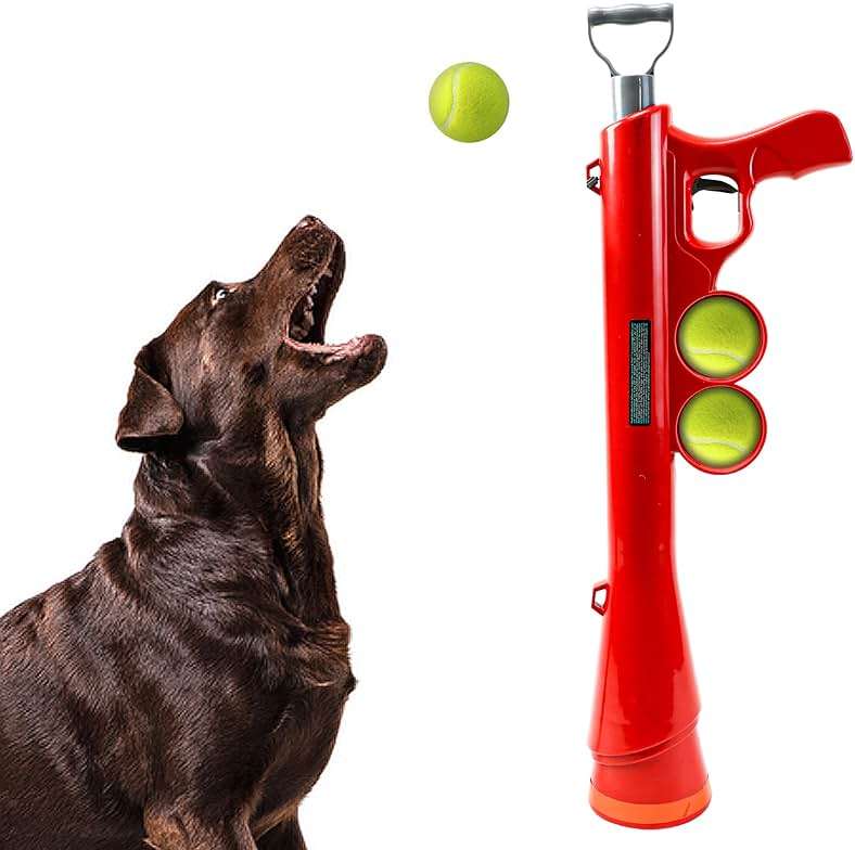 SPOT Launch & Fetch Tennis Ball Launcher Dog Toy | Interactive Dog Fetch Toy Launches Up to 65 Feet | Hands-Free Pickup | Includes 2 Tennis Balls & Removable Shoulder Strap | 24" - Image 1
