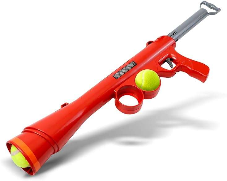 SPOT Launch & Fetch Tennis Ball Launcher Dog Toy | Interactive Dog Fetch Toy Launches Up to 65 Feet | Hands-Free Pickup | Includes 2 Tennis Balls & Removable Shoulder Strap | 24" - Image 2