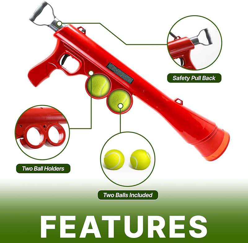 SPOT Launch & Fetch Tennis Ball Launcher Dog Toy | Interactive Dog Fetch Toy Launches Up to 65 Feet | Hands-Free Pickup | Includes 2 Tennis Balls & Removable Shoulder Strap | 24" - Image 5