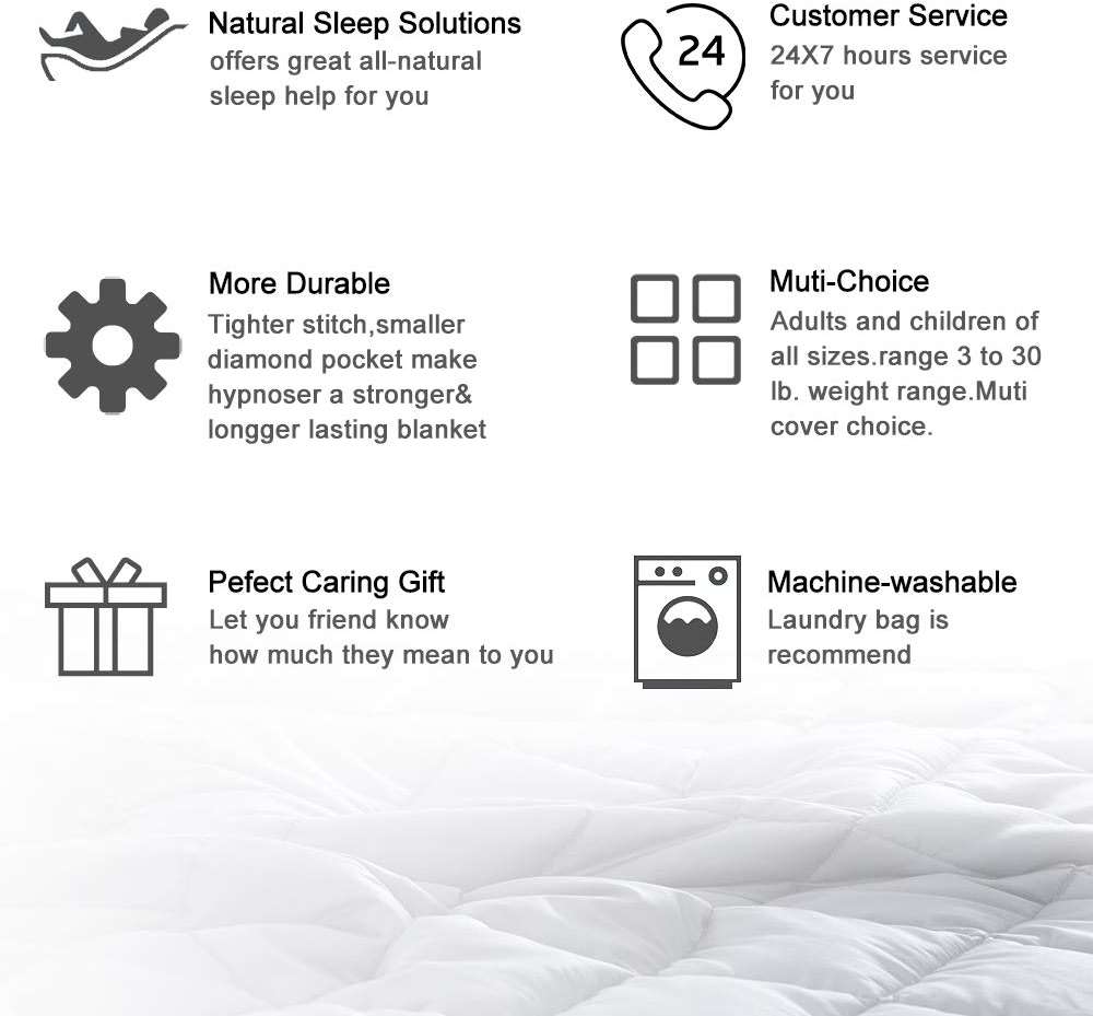 HYPNOSER Weighted Blanket Twin Size (15 lbs 48"x72") for Kids and Adults | Heavy Blanket for Better Sleep, Fits Twin or Full Size Beds (Dark Grey) - Image 7