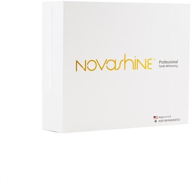 Novashine Professional Teeth Whitening Kit: Advanced Blue LED Light, Concentrated Peroxide Gel, Smartphone Adapter, Travel Bag - Product Image