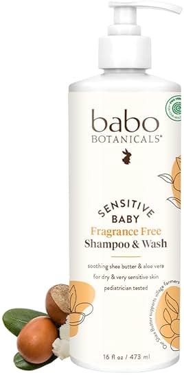 Babo Botanicals Sensitive Baby Fragrance-Free 2-in-1 Shampoo & Wash - Shea Butter, Calendula & Aloe Vera - EWG Verified - Cruelty-Free - Vegan - Pediatrician Tested - For Babies & Kids - Product Image