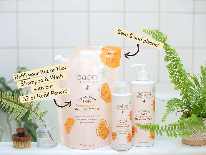 Babo Botanicals Sensitive Baby Fragrance-Free 2-in-1 Shampoo & Wash - Shea Butter, Calendula & Aloe Vera - EWG Verified - Cruelty-Free - Vegan - Pediatrician Tested - For Babies & Kids - Image 3