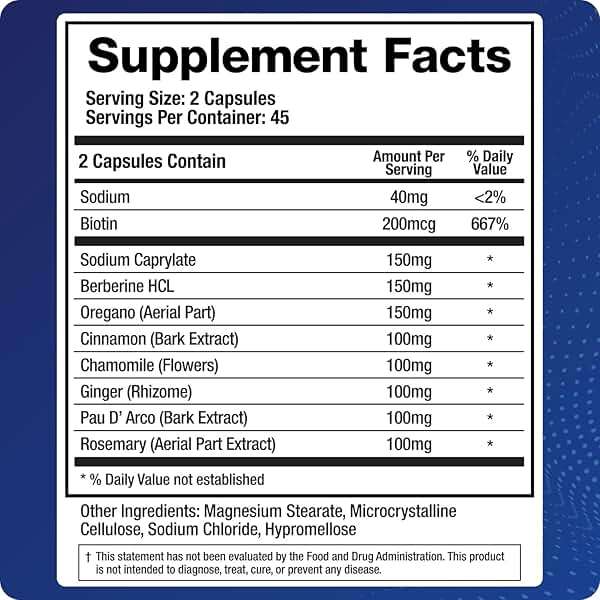 BioMatrix Candida Cleanse, Gut Health Supplement with Berberine, Oregano, Sodium Caprylate, Chamomile, Ginger, PAU D'arco | Candid-X, 90 Capsules - Image 3