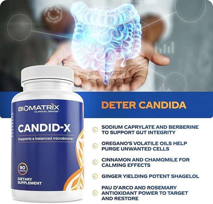 BioMatrix Candida Cleanse, Gut Health Supplement with Berberine, Oregano, Sodium Caprylate, Chamomile, Ginger, PAU D'arco | Candid-X, 90 Capsules - Image 4