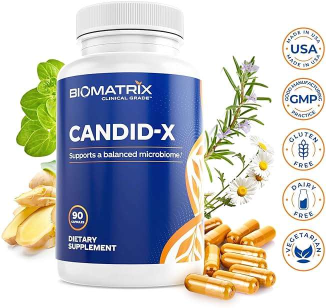 BioMatrix Candida Cleanse, Gut Health Supplement with Berberine, Oregano, Sodium Caprylate, Chamomile, Ginger, PAU D'arco | Candid-X, 90 Capsules - Image 8