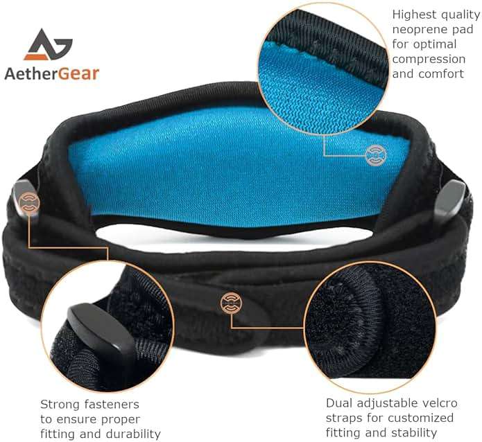AetherGear Tennis Elbow Brace with Bonus Replacement Strap (1 pack) - Forearm Brace Support Band with Compression Pad and Elbow Strap for Tendonitis, Tennis & Golfer Elbow & Bursitis - Women and Men - Image 4