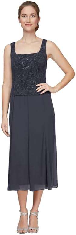 Alex Evenings Women's Tea Length Jacket Dress, Perfect for Weddings, Formal Events (Petite and Regular Sizes) - Image 2