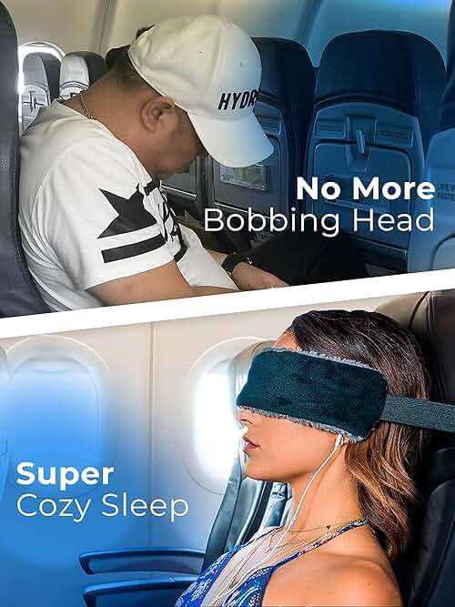 SeatSleeper Travel Pillow Alternative Stops Bobbing | Airplane Head Straps and Car Support Band | Great on Travel Upright | Super Comfy Neck Support | Small & Compact - Image 2