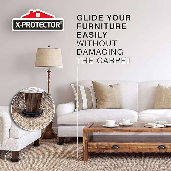 Furniture Sliders for Carpet X-PROTECTOR - 8 PCS Best Heavy Moving Pads 4 3/4" - Sliders for Furniture. Move Your Furniture Easy with Reusable Furniture Movers Sliders for Carpets! - Image 6