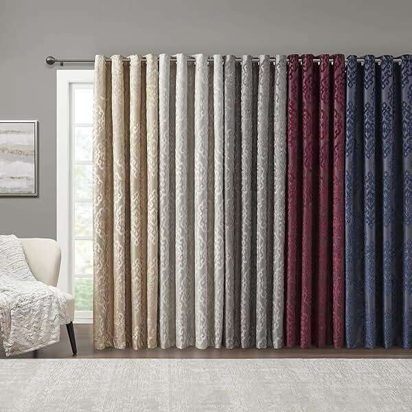 Sun Smart Mirage 100% Total Blackout Single Window Curtain, Knitted Jacquard Damask Room Darkening Curtain Panel with Grommet Top 50 x 84 in, Champange - Image 9