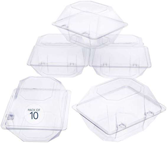 Royal Imports Clear Plastic Flower Box for Corsage, Boutonniere, Rose, Orchid Prom Wedding Craft Container 5x4x3-10 Pack - Image 1