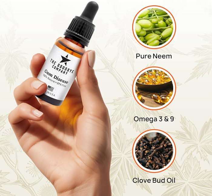 The Goodbye Company Gum Disease Treatment - 100% Pure Neem & Clove Oil - Natural Gingivitis Remedy - Non-Toxic, BPA-Free Oral Care - Fast-Acting Gum Healer (30ml) - Image 3