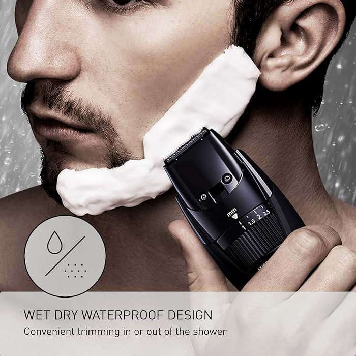 Panasonic Cordless Beard Trimmer for Men with Precision Dial, 19 Adjustable Length Settings, Rechargeable Battery, Washable, Birthday Gifts for Men, ER-GB42-K (Black) - Image 4