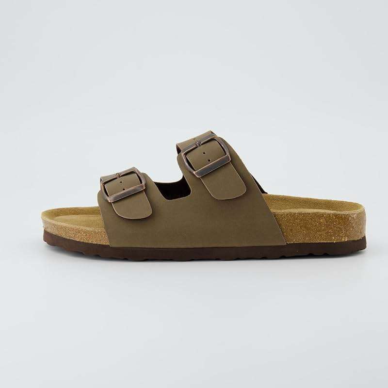 CUSHIONAIRE Lane Cork Footbed Womens Sandals Comfortable Double Buckle Slip On Sandals for Women with Arch Support and Classic Two Strap Design - Image 7