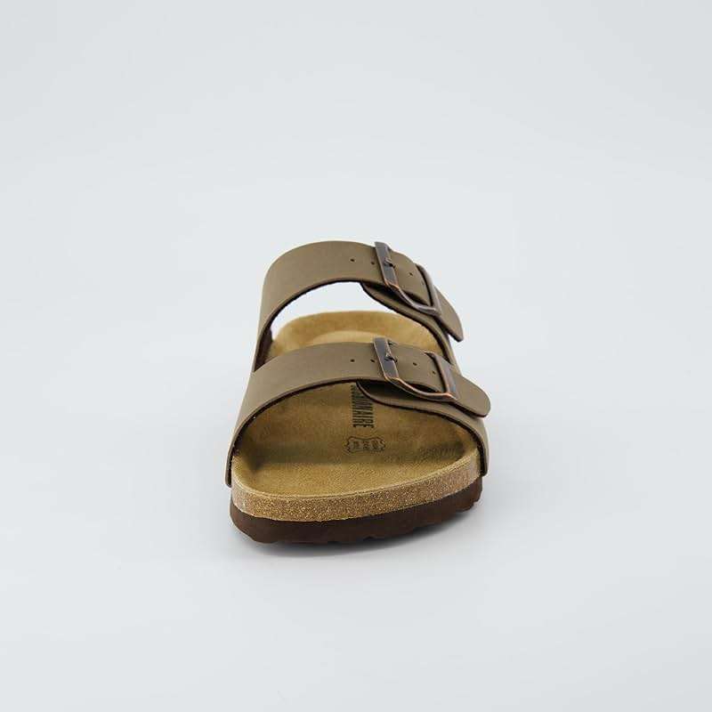 CUSHIONAIRE Lane Cork Footbed Womens Sandals Comfortable Double Buckle Slip On Sandals for Women with Arch Support and Classic Two Strap Design - Image 8