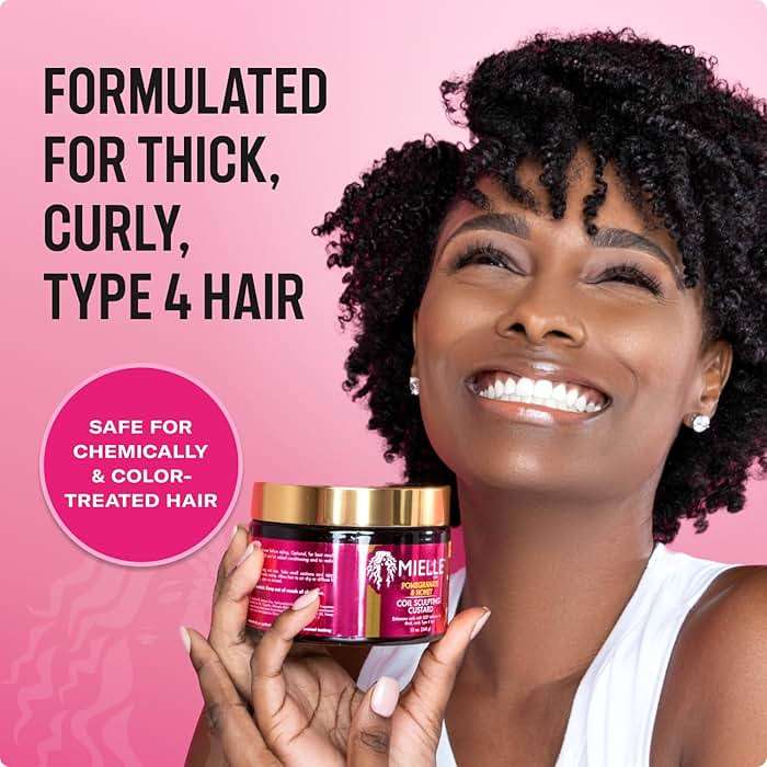 Mielle Organics Pomegranate & Honey Curl Cream - Coil Sculpting Custard for Type 4 Hair - Hydrates, Controls Frizz, Conditions & Adds Shine,12 Fl Oz - Image 3