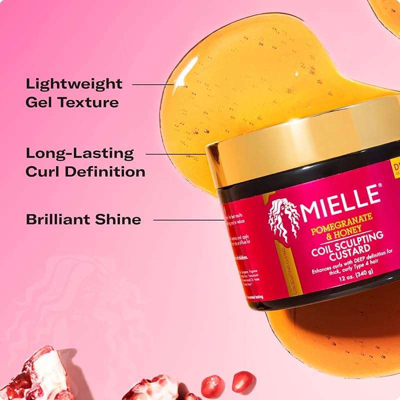 Mielle Organics Pomegranate & Honey Curl Cream - Coil Sculpting Custard for Type 4 Hair - Hydrates, Controls Frizz, Conditions & Adds Shine,12 Fl Oz - Image 4