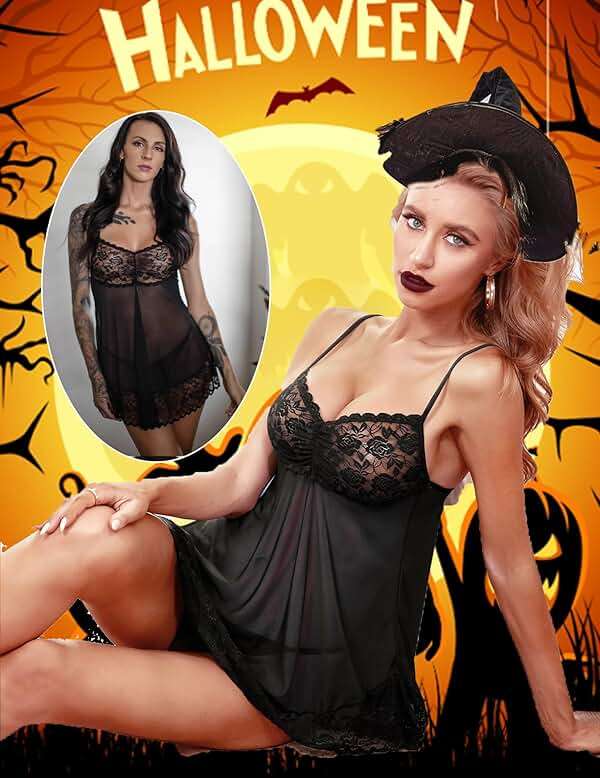 Avidlove Lace Babydoll Lingerie Sexy Mini Chemise Mesh Wedding Nightie Bridal Nightdress - Image 3