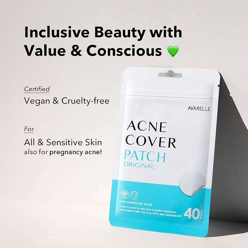 AVARELLE Cover Patches (40 Count) Absorbing Hydrocolloid Spot Cover with Tea Tree Oil, Calendula Oil and Cica, Certified Vegan, Cruelty Free - Image 6