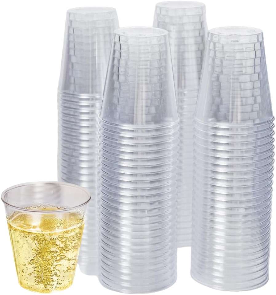 Craft And Party, 1oz 100 pcs Premium Clear Shot Glasses. Disposable Clear Cups for Wine Tasting, Vodka, Whiskey, jelly shot, sample Cups For Party and Gathering. (100, 1oz) - Image 1