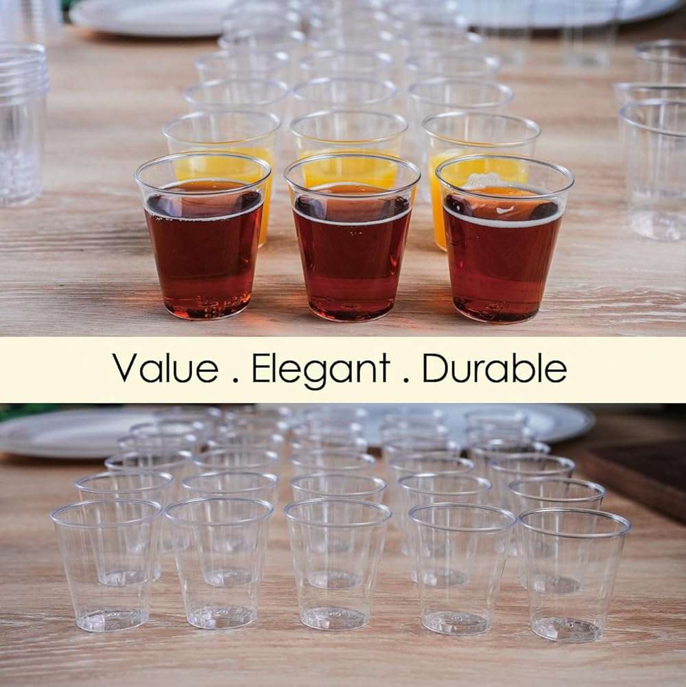 Craft And Party, 1oz 100 pcs Premium Clear Shot Glasses. Disposable Clear Cups for Wine Tasting, Vodka, Whiskey, jelly shot, sample Cups For Party and Gathering. (100, 1oz) - Image 4