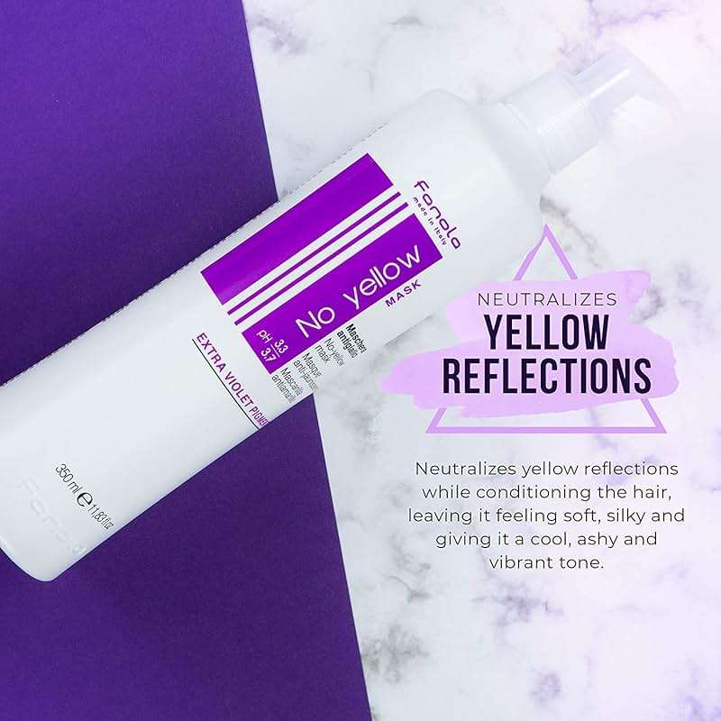 Fanola No Yellow Shampoo & Mask 11.8 oz / 2pk - Purple Anti-Brass Toner for Blonde, Silver, Gray & Highlighted Hair - Color Depositing Mask to Remove Brassiness from Bleached Locks - Image 4