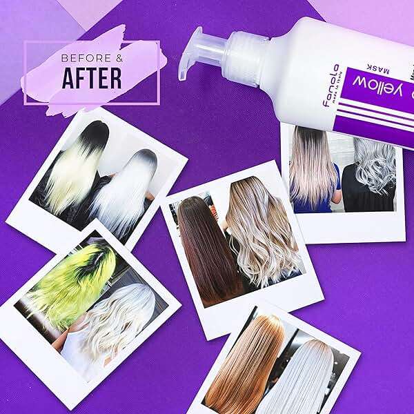 Fanola No Yellow Shampoo & Mask 11.8 oz / 2pk - Purple Anti-Brass Toner for Blonde, Silver, Gray & Highlighted Hair - Color Depositing Mask to Remove Brassiness from Bleached Locks - Image 8