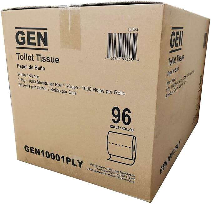 Small Roll Bath Tissue, Septic Safe, 1-Ply, White, 1,000 Sheets/Roll, 96 Rolls/Carton - Image 3