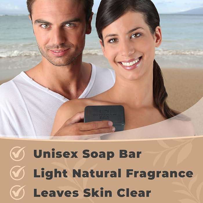 One With Nature Activated Charcoal Soap 7oz 3-Pack – Detoxifying and Exfoliating Charcoal Soap Bar with Dead Sea Salt for Face & Body, for Men & Women - Image 4