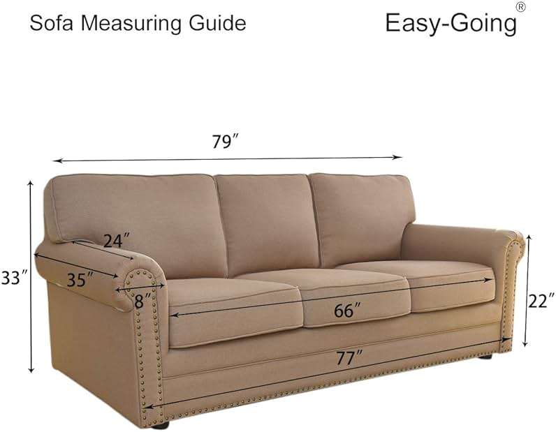 Easy-Going Reversible Couch Cover for 3 Cushion Couch Sofa Cover for Dogs Water Resistant Furniture Protector Cover with Foam Sticks Elastic Straps for Pet Cat (Sofa, Gray/Light Gray) - Image 7