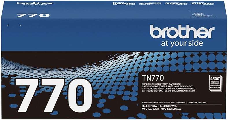 Brother TN-770 HL-L2370DW L2370DWXL MFC-L2750DW L2750DWXL Toner Cartridge (Black) in Retail Packaging - Image 8