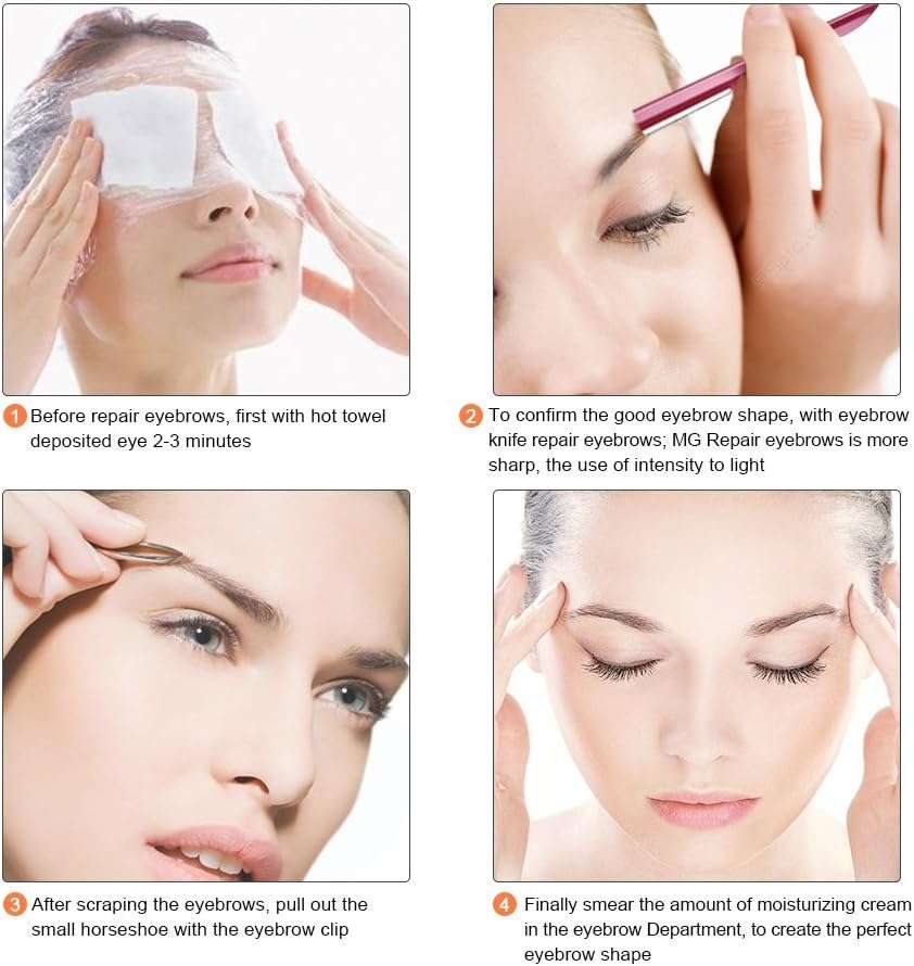 Eyebrow Trimmer, Completely Stainless Steel Eyebrow Razor Shaper for Men and Women, Grooming Shavers(10 pcs/box) - Image 5