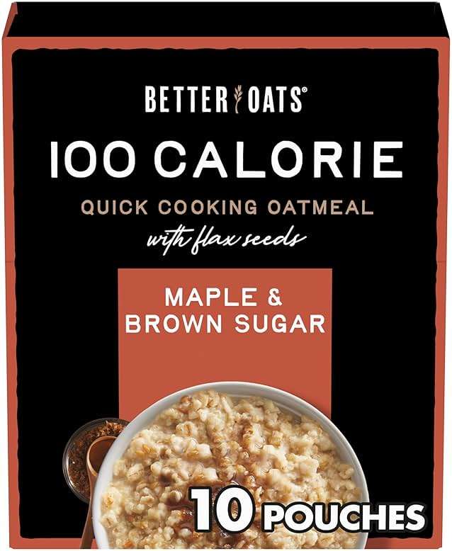 Better Oats 100 Calorie Maple & Brown Sugar Oatmeal, 10 Pouches (Pack of 6) | Made With Whole Grains, Rolled Grains, Flax Seeds, Cooks in 90 Seconds - Image 2