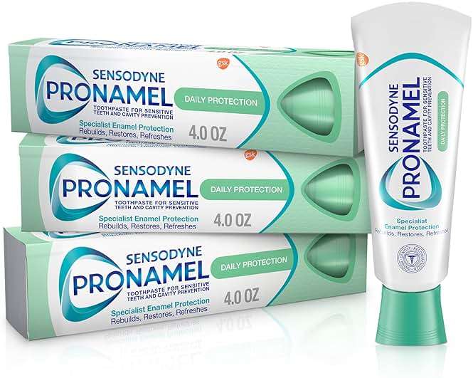 Sensodyne Pronamel Daily Protection Enamel Toothpaste for Sensitive Teeth, Mint Essence - 4 oz (Pack of 3) - Image 1