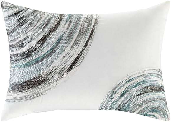 Madison Park Essentials Queen Comforter Set, Bed in a Bag Queen, Watercolor Print Coastal Comforter & Chambray Cotton Sheet Set, All Season Bedding Set, Saben, Aqua Queen (90 in x 90 in) 9 Piece - Image 11