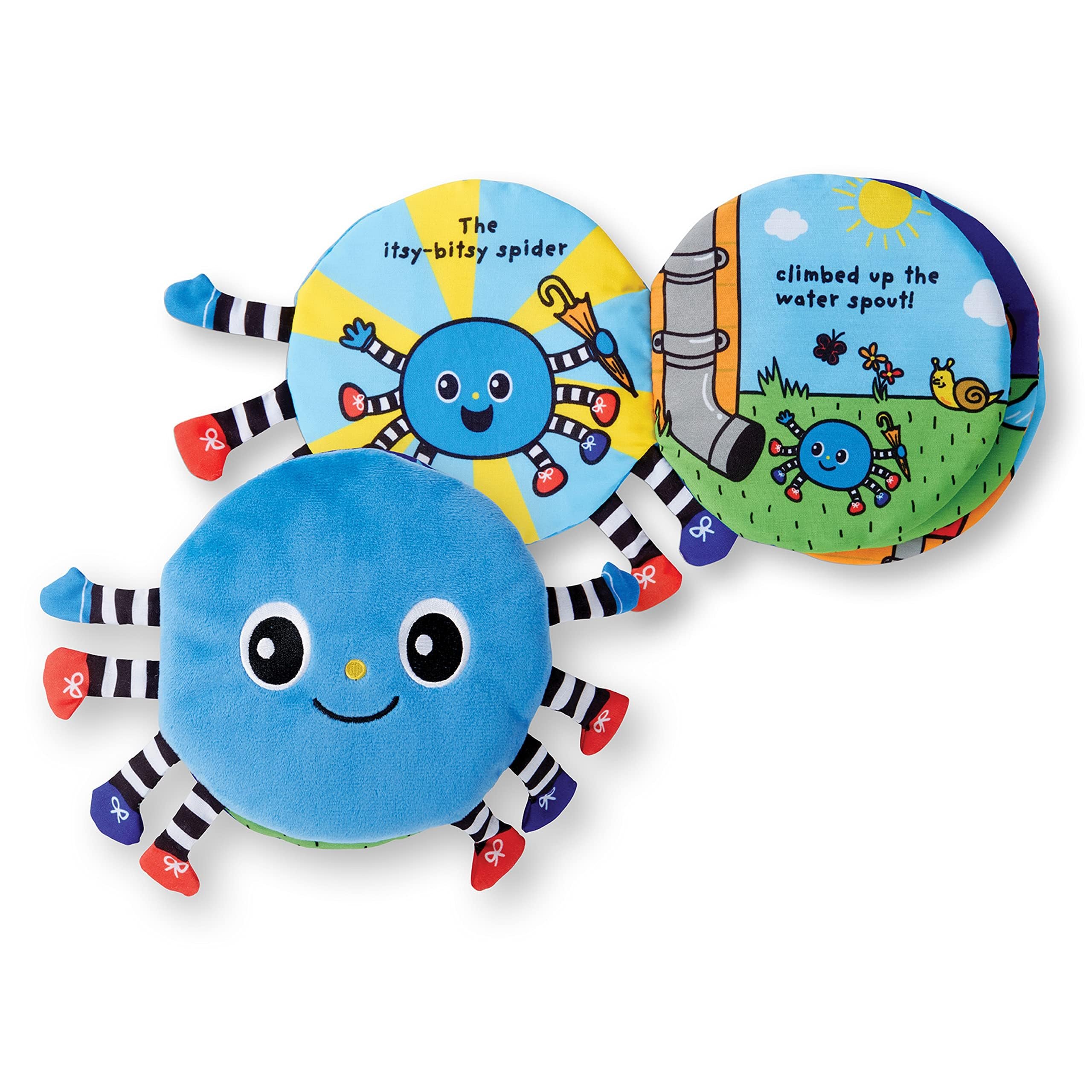 Melissa & Doug K's Kids Itsy-Bitsy Spider 8-Page Soft Activity Book for Babies and Toddlers - Cloth Baby Book And Sensory Toy With Textures To Grasp And Pages To Play Peekaboo, Ages 1 Month+ - Product Image