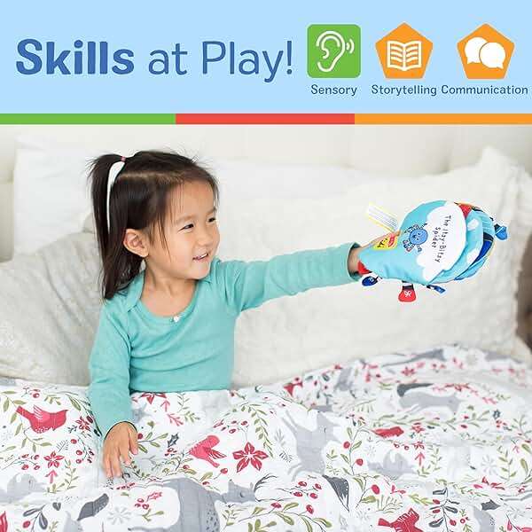 Melissa & Doug K's Kids Itsy-Bitsy Spider 8-Page Soft Activity Book for Babies and Toddlers - Cloth Baby Book And Sensory Toy With Textures To Grasp And Pages To Play Peekaboo, Ages 1 Month+ - Image 5