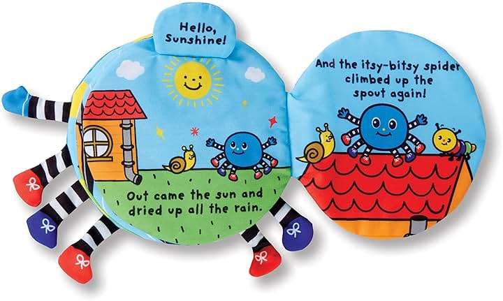 Melissa & Doug K's Kids Itsy-Bitsy Spider 8-Page Soft Activity Book for Babies and Toddlers - Cloth Baby Book And Sensory Toy With Textures To Grasp And Pages To Play Peekaboo, Ages 1 Month+ - Image 8