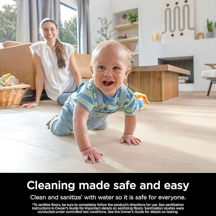 Shark Steam Mop with 2 Machine Washable Dirt Grip Pads, Removable Water Tank, Lightweight, Steam Cleaner for sealed Hard Floors, Marble, Stone, Hardwood, Tile, Laminate, White/Seafoam, S1000 - Image 4