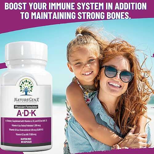 NatureGenX ADK Vitamin Supplement – Vitamins A, D3 & K2 MK-7 for Bone Health & Calcium Absorption – Gluten-Free, Non-GMO, Soy-Free – 60 Capsules (2-Month Supply) - Image 6