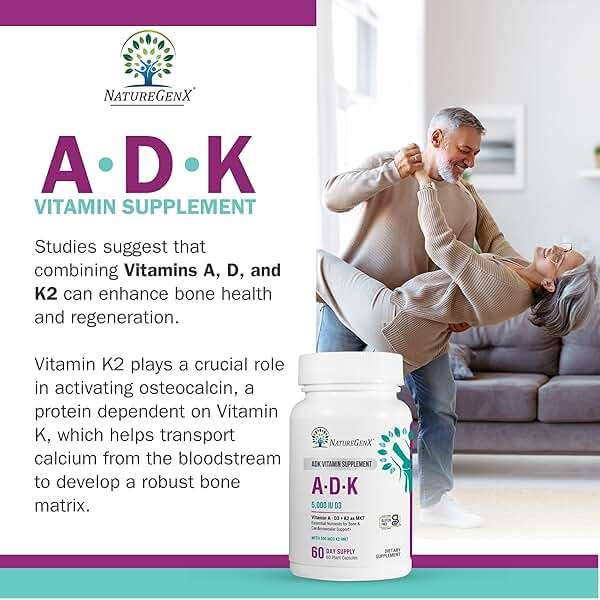 NatureGenX ADK Vitamin Supplement – Vitamins A, D3 & K2 MK-7 for Bone Health & Calcium Absorption – Gluten-Free, Non-GMO, Soy-Free – 60 Capsules (2-Month Supply) - Image 7