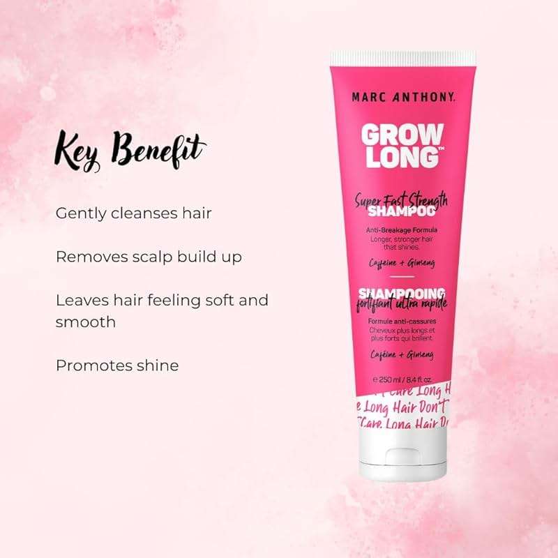 Marc Anthony Strengthening Biotin Shampoo, Grow Long Anti-Frizz, Anti-Breakage & Nourishing Formula For Split Ends - Vitamin E, Caffeine & Ginseng for Dry & Damaged Hair - Image 3